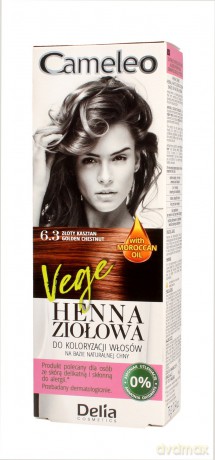 Delia Cosmetics Cameleo Henna Ziołowa nr 6.3 złoty kasztan 75g