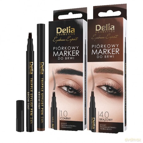 Delia Cosmetics Eyebrow Expert Piórkowy Marker do brwi - czarny