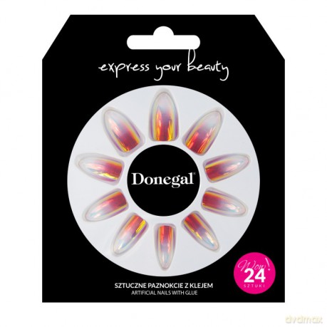 DONEGAL SZTUCZNE PAZNOKCIE z klejem Express Your Beauty (3062)-24 szt