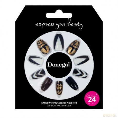 DONEGAL SZTUCZNE PAZNOKCIE z klejem Express Your Beauty (3064)-24 szt