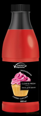 ENERGY OF VITAMINS Pianka do kąpieli Cherry Cupcake 800 ml