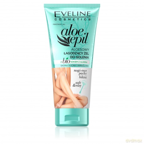Eveline Aloe Epil Łagodzący Żel do golenia aloesowy - nogi,ręce,bikini,pachy 175 ml