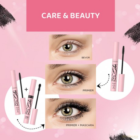 Eveline Sexy Girl Maskara 24H nadająca objętość i podkręcająca - extra black 10 ml