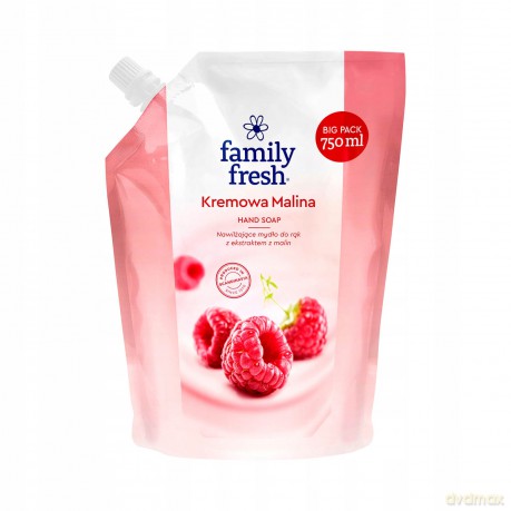 Family Fresh Nawilżające Mydło do rąk Kremowa Malina 750 ml - zapas
