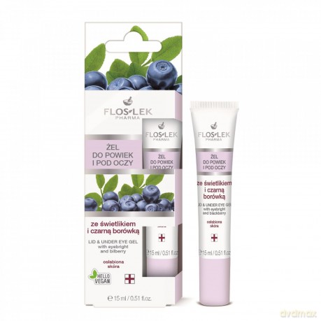 Floslek Pharma Żel ze świetlikiem czarną borówką na powieki i pod oczy 15 ml
