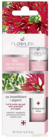 Floslek Pharma Żel ze świetlikiem i algami do powiek i pod oczy w tubce 15 ml