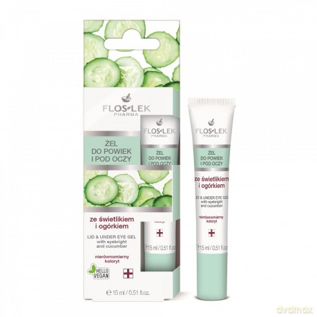 Floslek Pharma Żel ze świetlikiem i ogórkiem na powieki i pod oczy w tubce 15 ml
