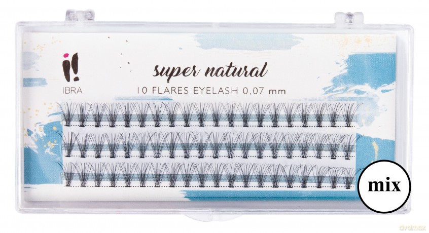 IBRA Kępki rzęs SUPER NATURAL 0.07-C-MIX (8,10 i 12mm)