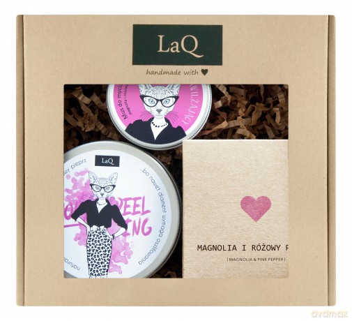 LaQ Zestaw prezentowy dla kobiet Kicia (scrub do ciała 200 ml+masło do ciała 200 ml+mus do ciała 100 ml)