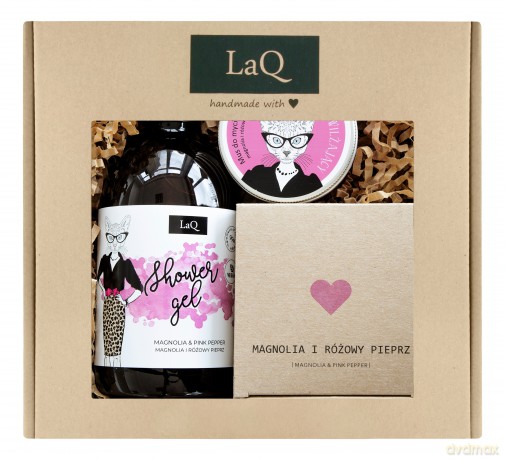 LaQ Zestaw prezentowy dla kobiet Kicia (żel pod prysznic 500 ml+masło do ciała 200 ml+mus do ciała 100 ml)
