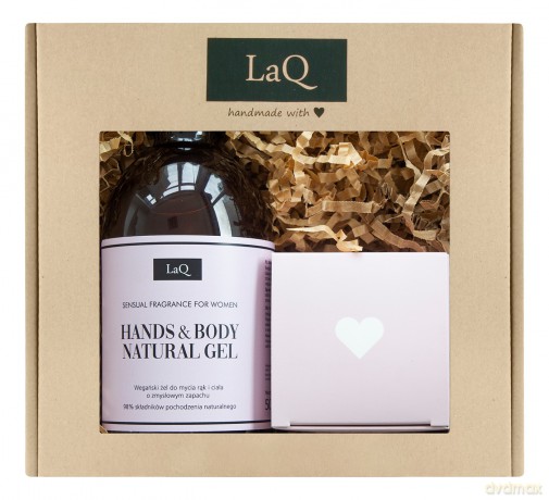 LaQ Zestaw prezentowy dla kobiet Sensual Fragrance (mydło do mycia pędzli 50 ml+żel do mycia 500 ml)