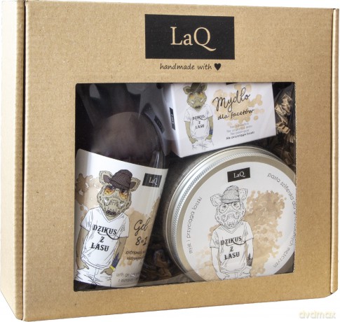LaQ Zestaw prezentowy dla mężczyzn Dzikus z Lasu (pasta 200 ml+żel pod prysznic 8w1 500 ml+mydło 85 ml)