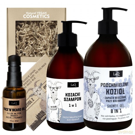 LAQ.Zestaw Kozioł: żel 500 ml + szamp+olej 30 ml+ko&