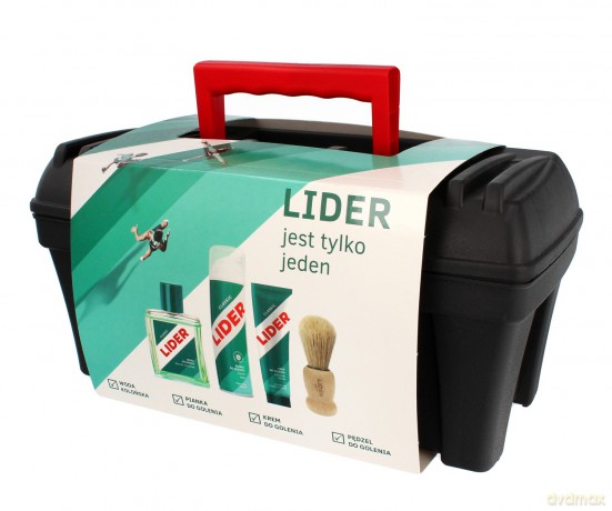 Lider Zestaw prezentowy - Skrzynka Classic (woda kolońskal 100 ml+krem do gol.65g+pianka 200 ml+pędzel)