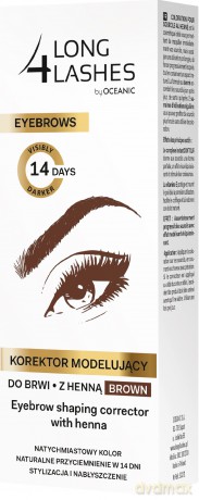 Long 4 Lashes Eyebrows Korektor modelujący do brwi z henną brązowy 10 ml