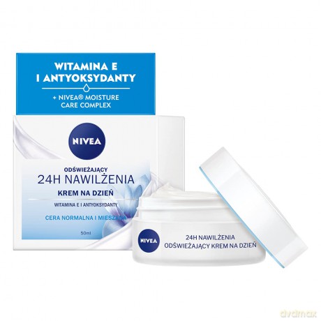 Nivea 24H Nawilżenia Krem na dzień odświeżający-cera normalna i mieszana 50 ml