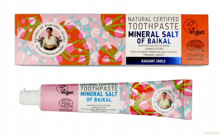 Receptury Babuszki Agafii Pasta do zębów promienny uśmiech Mineral Salt of Baikal 85g