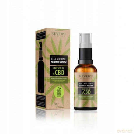REVERS Hemp Seed Oil&CBD Regenerujące Serum do włosów z olejem konopnym 50 ml