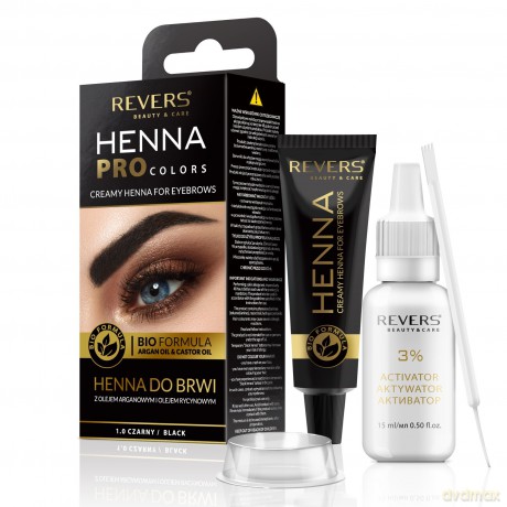 REVERS Kremowa Henna do brwi Pro Colors 1.0 czarna
