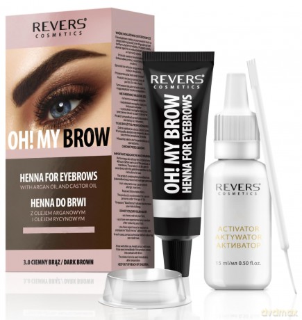 REVERS Kremowa Henna do brwi Pro Colors 3.0 ciemny brąz