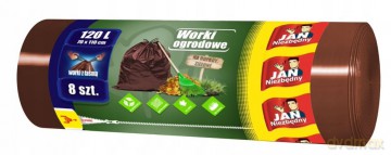 Sarantis Jan Niezbędny Worki ogrodowe z taśmą - na odpady zielone 120L-8 szt