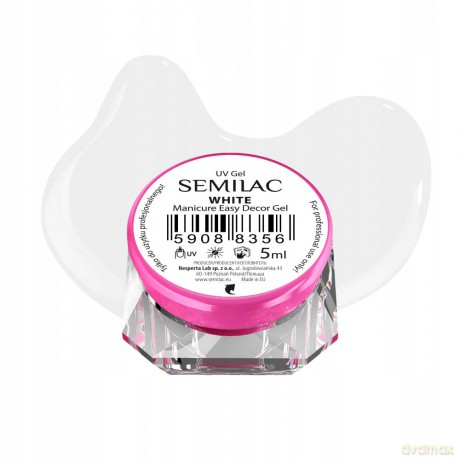 SEMILAC Manicure Easy Decor Żel do dekoracji White 5 ml