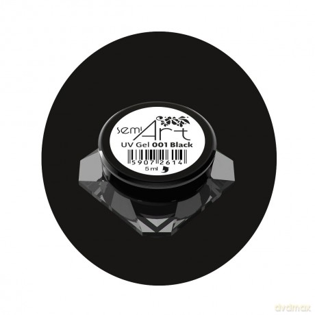 SEMILAC Semi Art UV Lakier żelowy do zdobień 001 black 5 ml