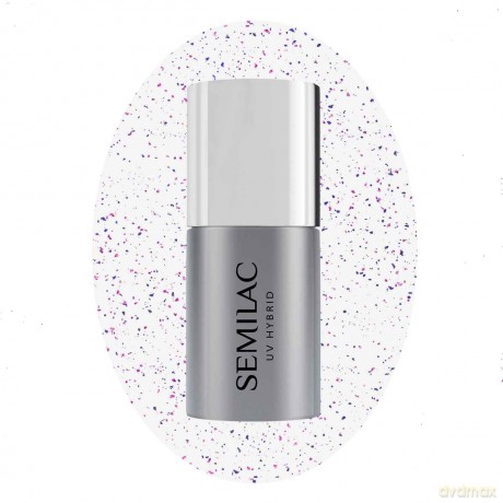 SEMILAC Top do lakierów hybrydowych No Wipe Blinking - Blue&Violet Flakes 7 ml