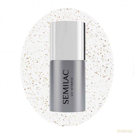 SEMILAC Top do lakierów hybrydowych No Wipe Blinking - Copper&Gold Flakes 7 ml