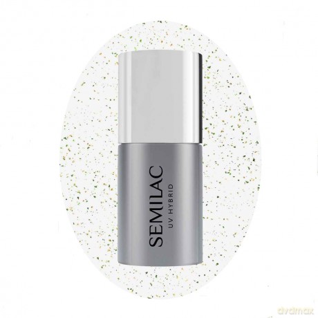 SEMILAC Top do lakierów hybrydowych No Wipe Blinking - Gold&Green Flakes 7 ml