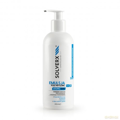 SOLVERX Atopic Skin Emulsja pod prysznic - łagodząca podrażnienia i przeciwzapalna 250 ml