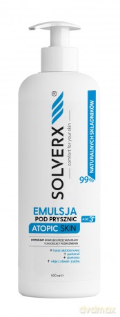 SOLVERX Atopic Skin Emulsja pod prysznic - łagodząca podrażnienia i przeciwzapalna 500 ml