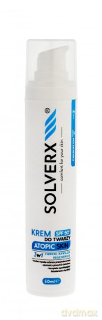 SOLVERX Atopic Skin Krem do twarzy 3w1 z SPF50+ - skóra atopowa 50 ml