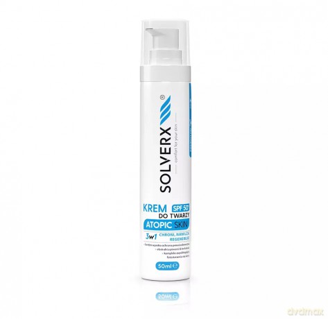 SOLVERX Atopic Skin Krem do twarzy 3w1 z SPF50+ - skóra atopowa 50 ml
