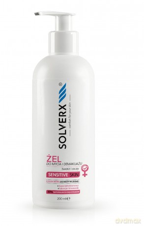 SOLVERX Sensitive Skin Żel do mycia i demakijażu twarzy i oczu do cery wrażliwej 200 ml