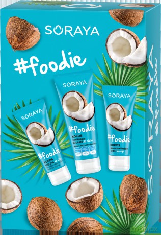 Soraya Zestaw prezentowy #Foddie Kokos (kr.d/rąk 75 ml+kr.d/stóp 75 ml+balsam do ciała 200 ml)