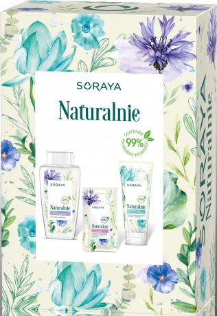 Soraya Zestaw prezentowy Naturalnie (żel do mycia twarzy 150 ml+płyn mic.400 ml+maska)