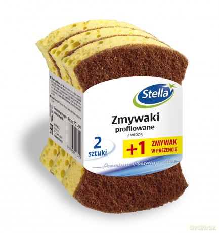 STELLA Zmywaki profilowane z miedzią 2+1 gratis-3szt