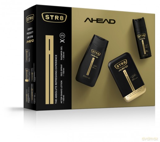 STR 8 Ahead Zestaw prezentowy (dezodorant spray 150 ml+płyn po goleniu 100 ml+żel pod prysznic)