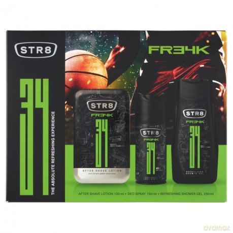 STR 8 Freak Zestaw prezentowy (dezodorant spray 150 ml+płyn po goleniu 100 ml+żel pod prysznic 250 ml))