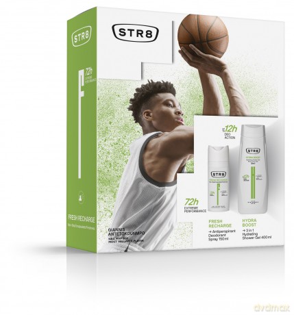 STR 8 Fresh Recharge Zestaw prezentowy (dezodorant spray 150 ml+żel pod prysznic 400 ml)