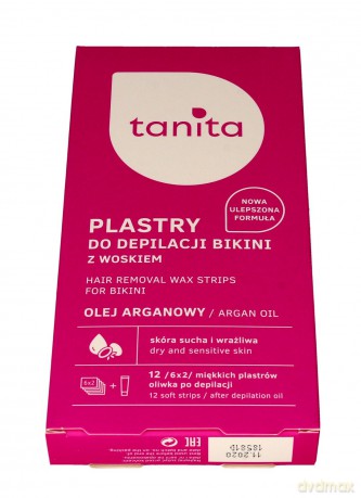 Tanita Plastry z woskiem do depilacji bikini z olejem arganowym-12 szt