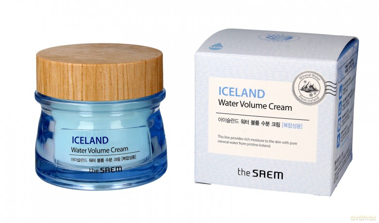 The SAEM Iceland Water Volume Cream Krem nawilżający do twarzy - cera mieszana 80 ml