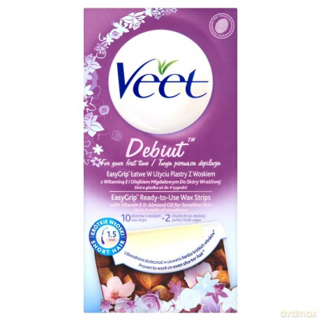 Veet Plastry do depilacji ciała z woskiem Debiut 1 op.-10 szt