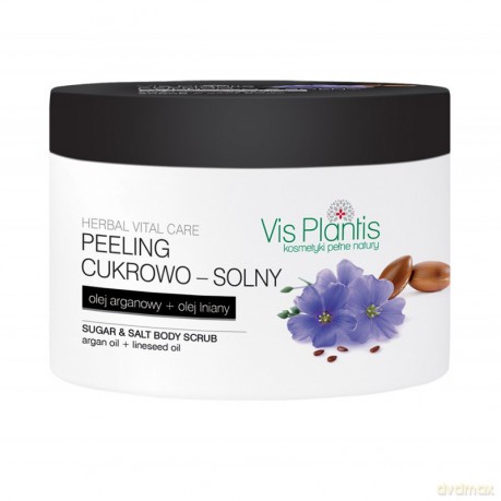 Vis Plantis Herbal Vital Care Peeling cukrowo-solny do ciała Olej Arganowy + Olej Lniany 200 ml