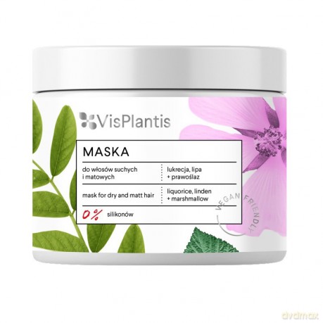 Vis Plantis Vegan Friendly Maska do włosów suchych i matowych -Lukrecja,Lipa i Prawoślaz 400 ml