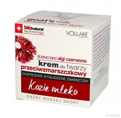 Vollare Kozie Mleko Krem do twarzy przeciwzmarszczkowy na dzień i noc 50 ml