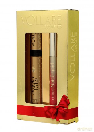 Vollare Zestaw prezentowy (Maskara Smoky Eyes 12ml+Pomadka w płynie 7 ml)