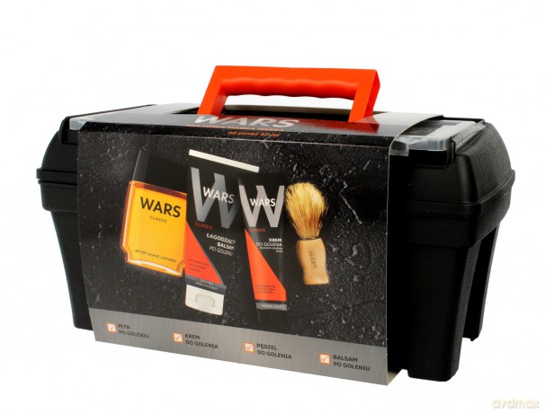 Wars Zestaw prezentowy - Skrzynka Classic (woda po/gol 90 ml+krem do gol.65g+balsam po gol.100 ml+pędzel)