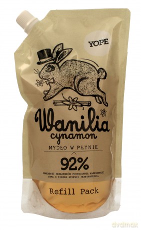YOPE Mydło w płynie WANILIA i CYNAMON Doypack 500 ml